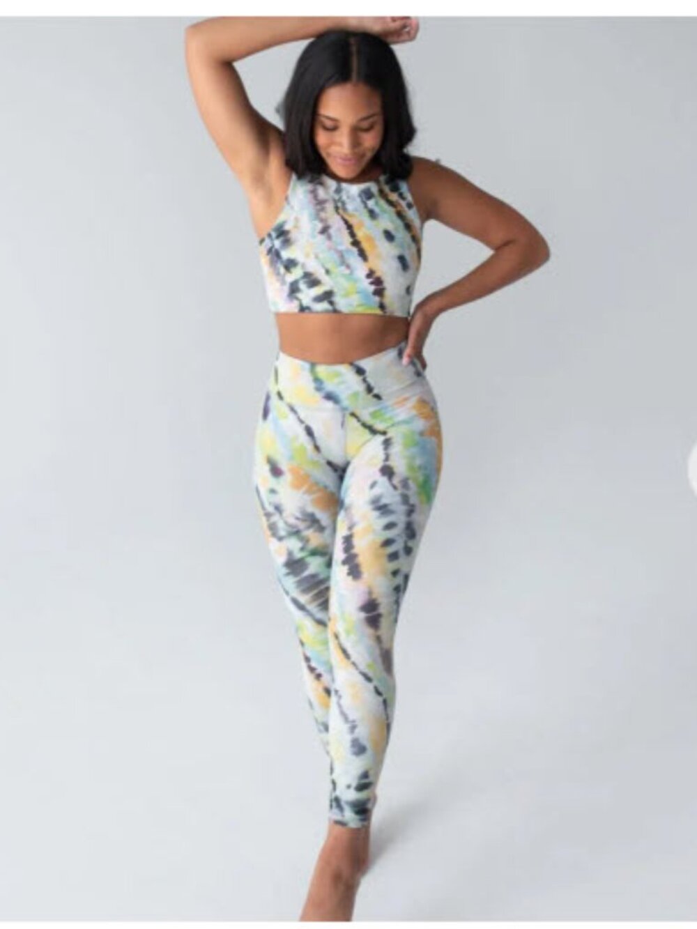 Savvi INDI Tie Dye Women’s Leggings Abstract Print Multicolor Medium - Picture 3 of 10